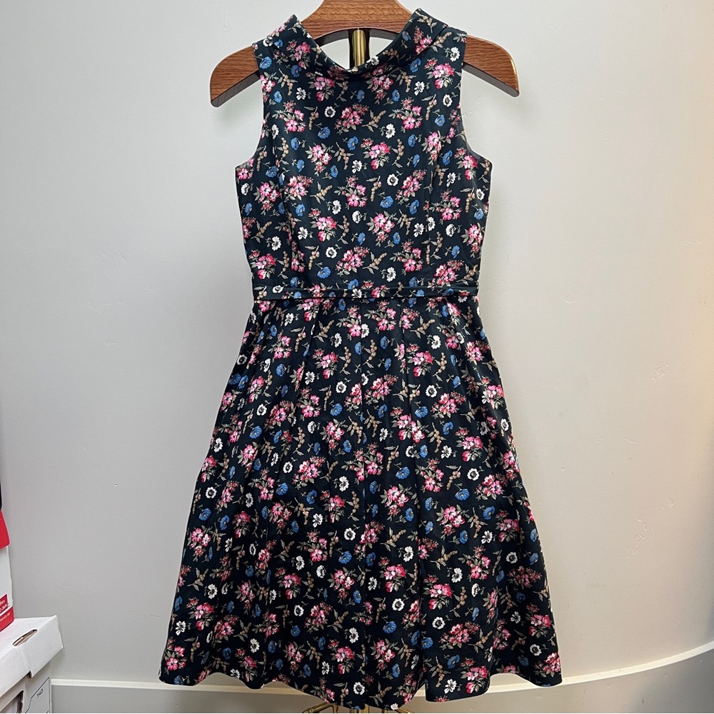 Brooks Brothers Floral Sleeveless Midi Dress sz 2